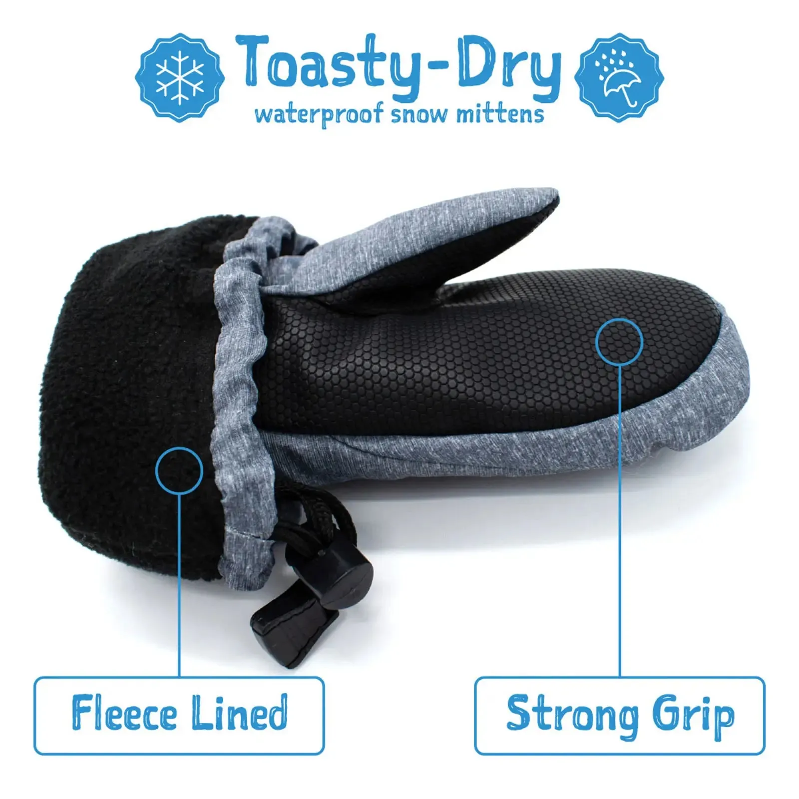 Toasty-Dry Waterproof Mitten: Heather Grey